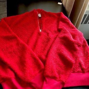 Topshop Red Boucle Sweater
